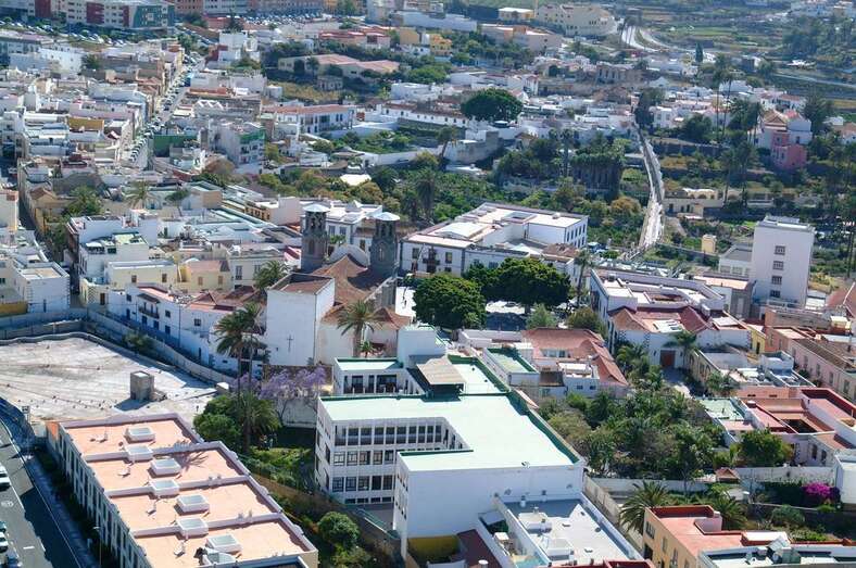 Vista del casco urbano de Telde desde el aire (Foto TA)